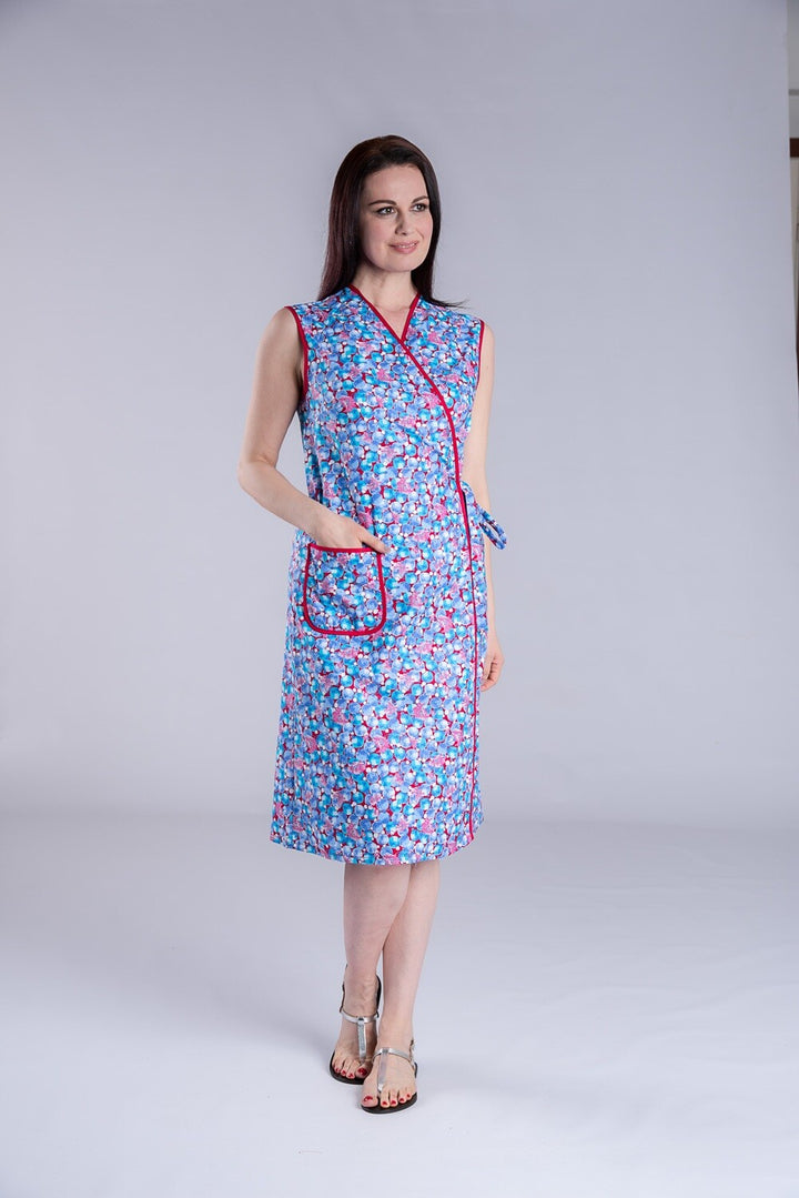 AERTRE Grembiule Copriabito Incrociato Donna Lungo Senza Maniche Art. 08