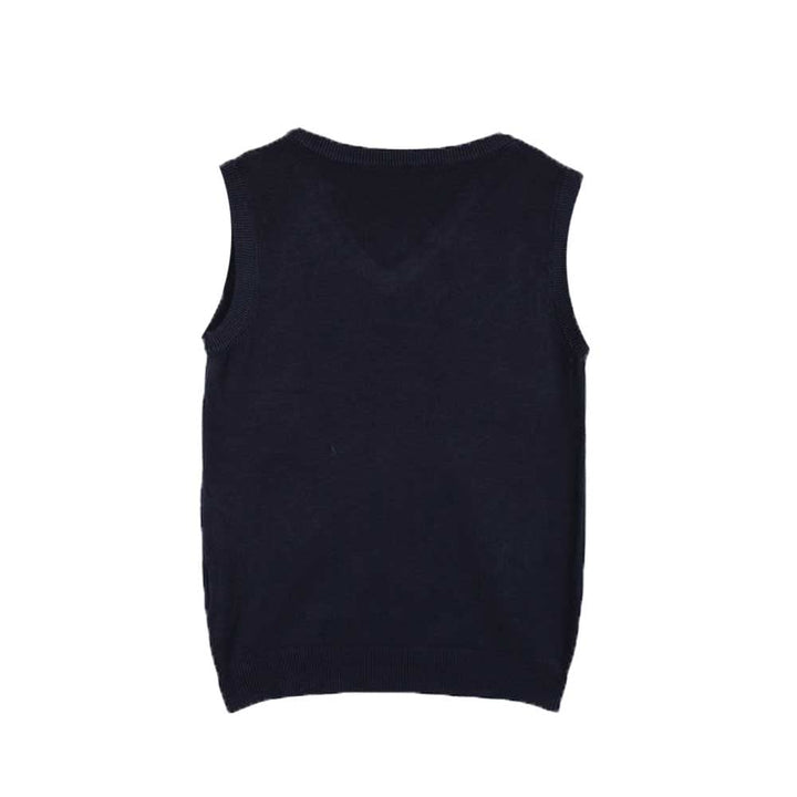 LES TOP Maglia Smanicata blu da Bambino/a con collo a Punta