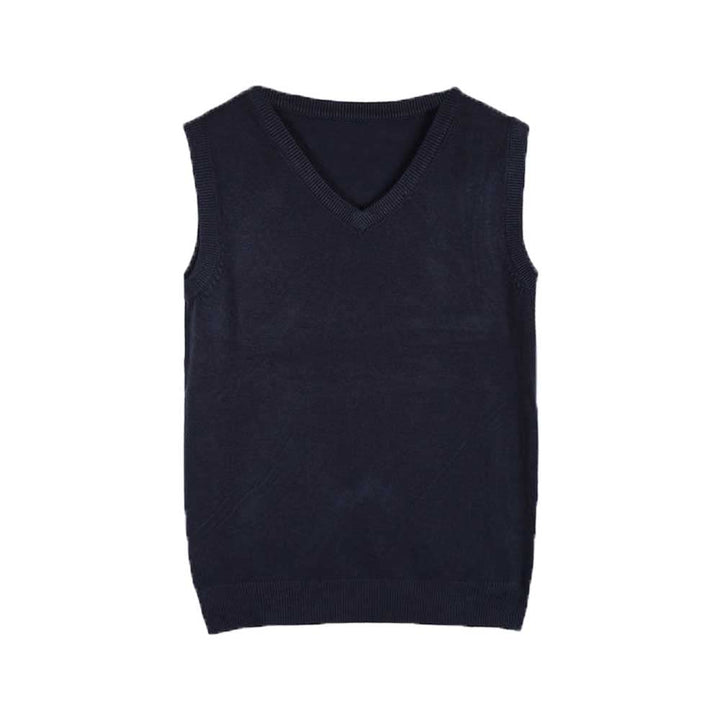 LES TOP Maglia Smanicata blu da Bambino/a con collo a Punta