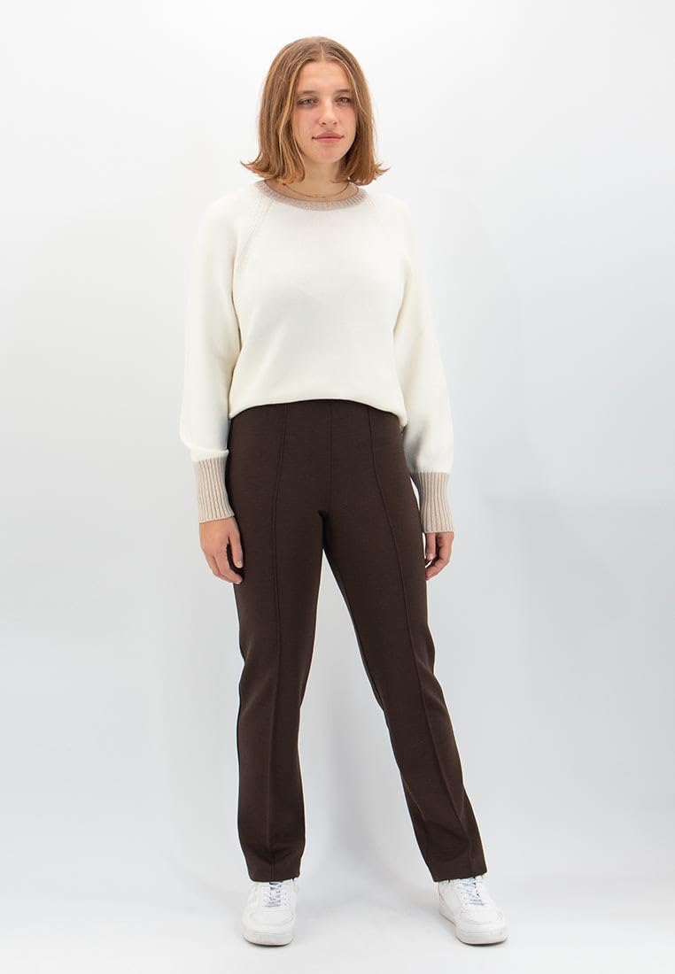 CARLA FERRONI Pantalone Donna in Lana Jersey Elasticizzato Vita Alta Art. 6626