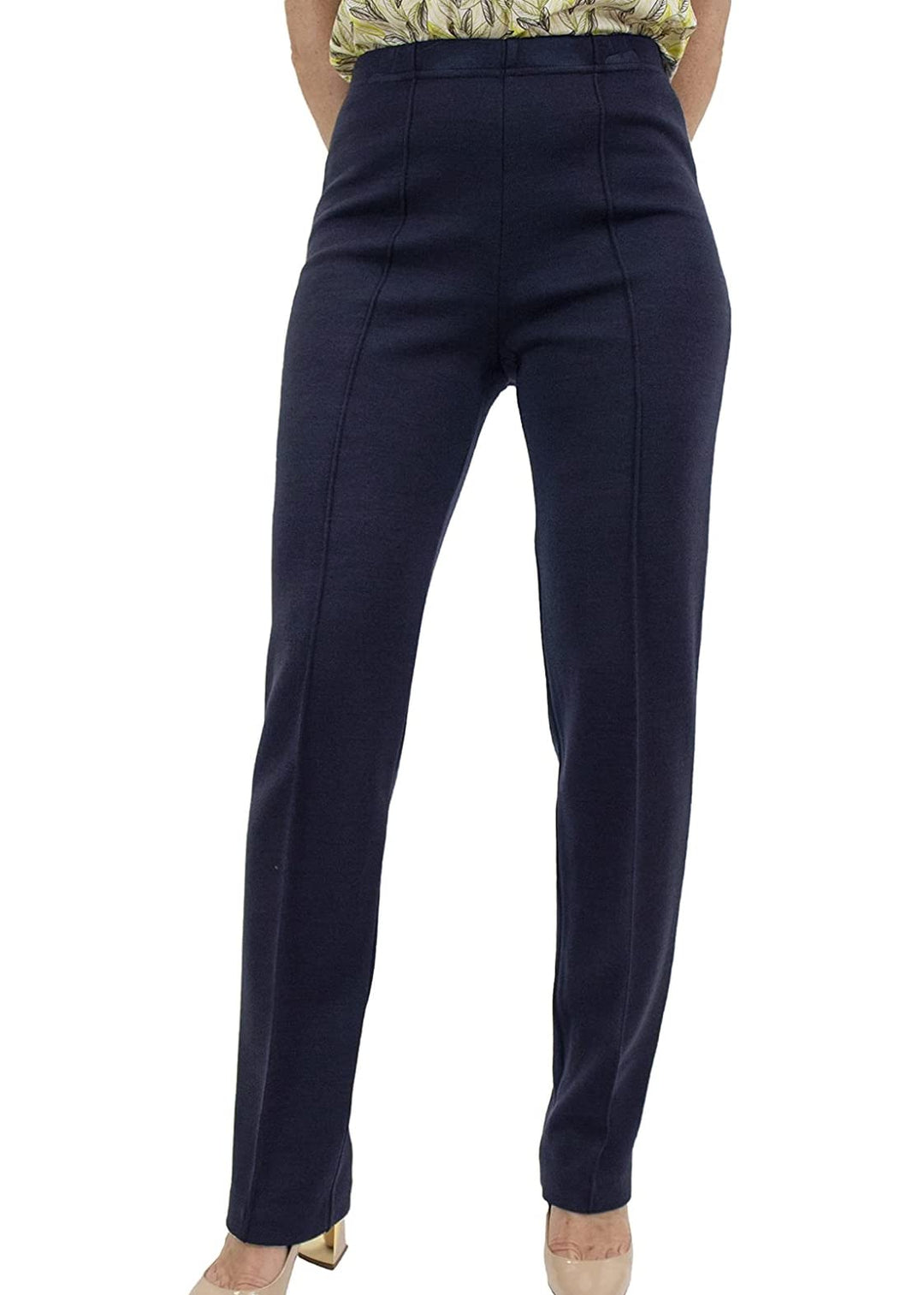 CARLA FERRONI Pantalone Donna in Lana Jersey Elasticizzato Vita Alta Art. 6626
