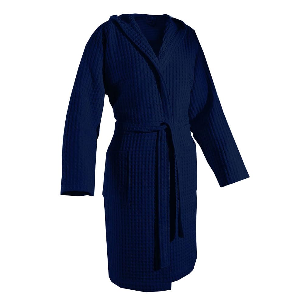 Accappatoio nido d'ape in cotone con cintura girovita