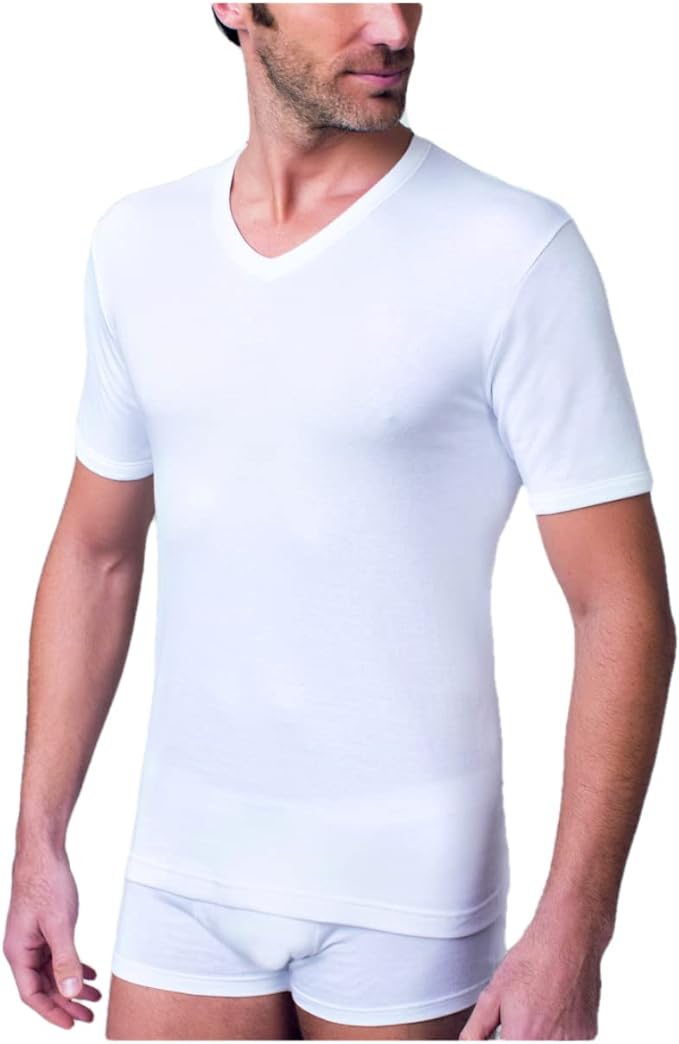 NOTTINGHAM 3 T-Shirt uomo filo scozia scollo a V art. TV1702 - Cassaniti