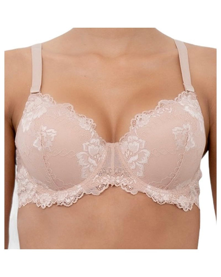 LORMAR Reggiseno Donna Favoloso Balconcino in Pizzo con Ferretto - Coppa C