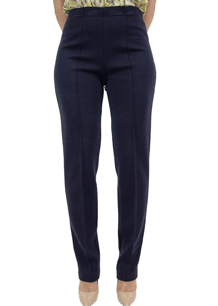 CARLA FERRONI Pantalone Donna in Lana Jersey Elasticizzato Vita Alta Art. 6626