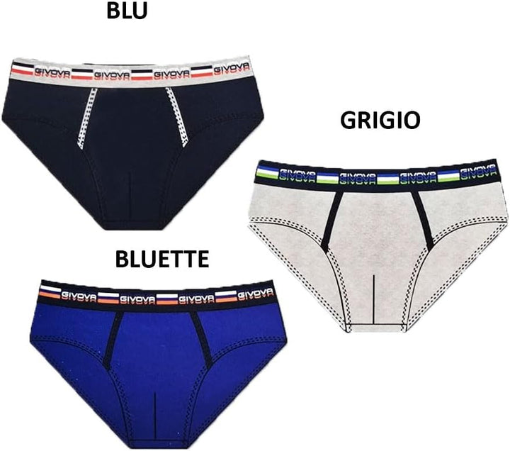 GIVOVA Slip Uomo 6 Pz Cotone Bielastico Assortiti