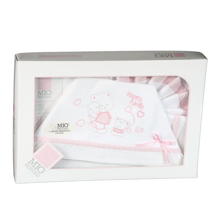 MIO PICCOLO Set lenzuola culla/passeggino puro Cotone ricamo orsacchiotto - Cassaniti