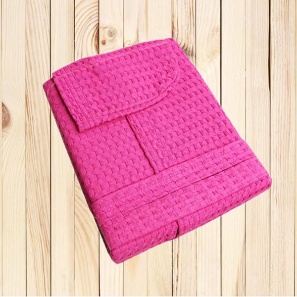 Accappatoio nido d'ape in cotone con cintura girovita