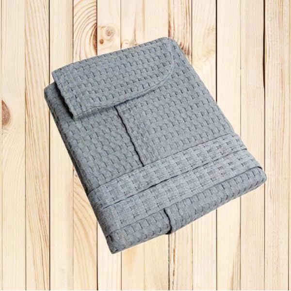 Accappatoio nido d'ape in cotone con cintura girovita