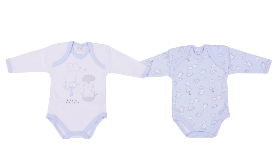 ELLEPI Body Manica Lunga Caldo Cotone Garzato Pesante Neonato Americano Confezione 2 Pz - Cassaniti