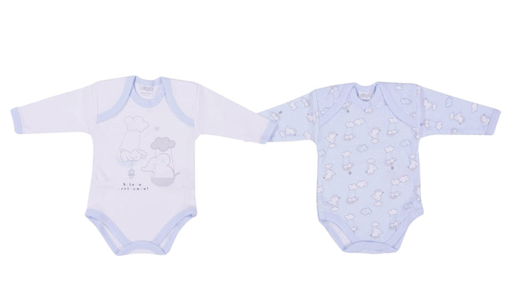 ELLEPI Body Manica Lunga Caldo Cotone Garzato Pesante Neonato Americano Confezione 2 Pz - Cassaniti