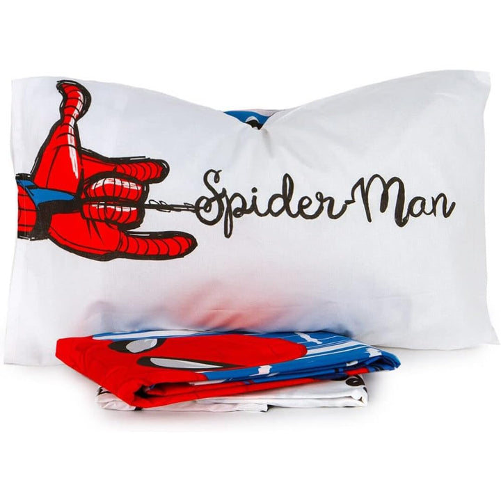 DISNEY-MARVEL Completo lenzuola, set 3 pezzi, sotto con angoli, sopra, federa, 100% Cotone