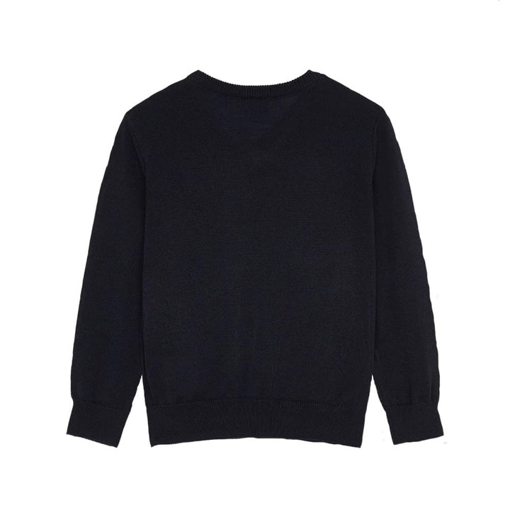 LES TOP Maglia Manica Lunga blu da Bambino/a con collo a Punta