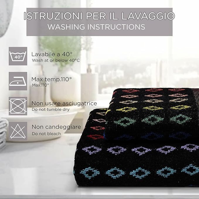 SOMMARUGA Coppia di asciugamani in spugna cinigliata (ospite+asciugamano)