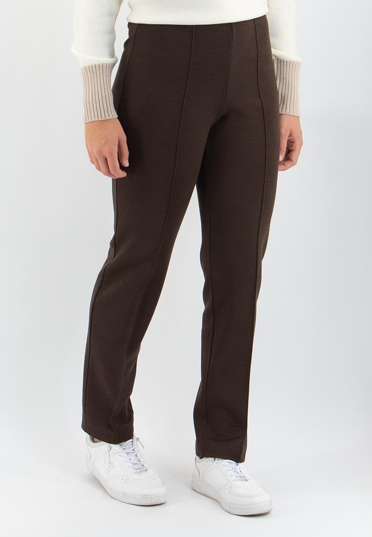 CARLA FERRONI Pantalone Donna in Lana Jersey Elasticizzato Vita Alta Art. 6626