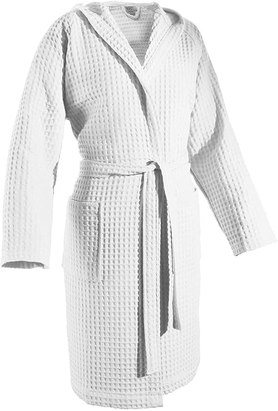 Accappatoio nido d'ape in cotone con cintura girovita