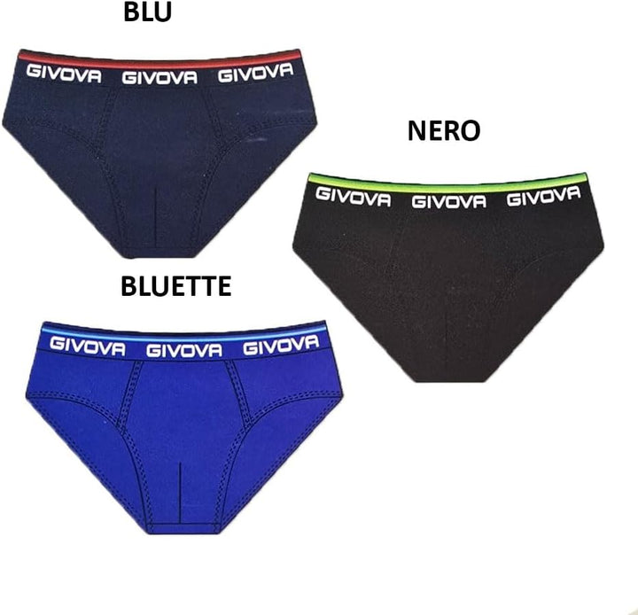 GIVOVA Slip Uomo 6 Pz Cotone Bielastico Assortiti