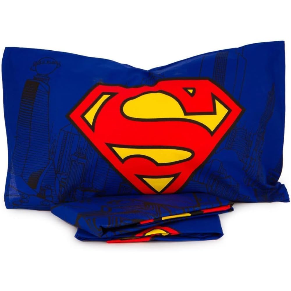 DISNEY-MARVEL Completo lenzuola, set 3 pezzi, sotto con angoli, sopra, federa, 100% Cotone