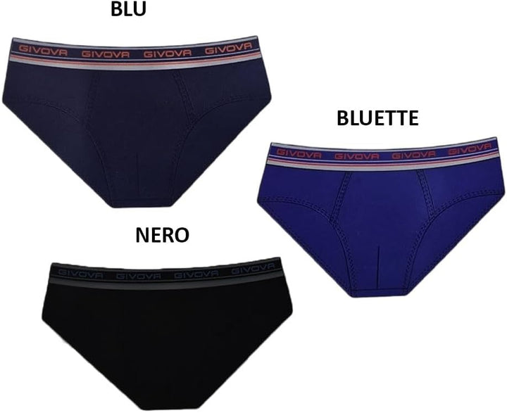 GIVOVA Slip Uomo 6 Pz Cotone Bielastico Assortiti