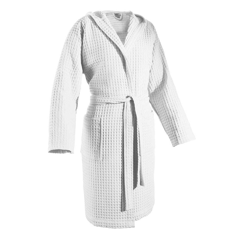 Accappatoio nido d'ape in cotone con cintura girovita