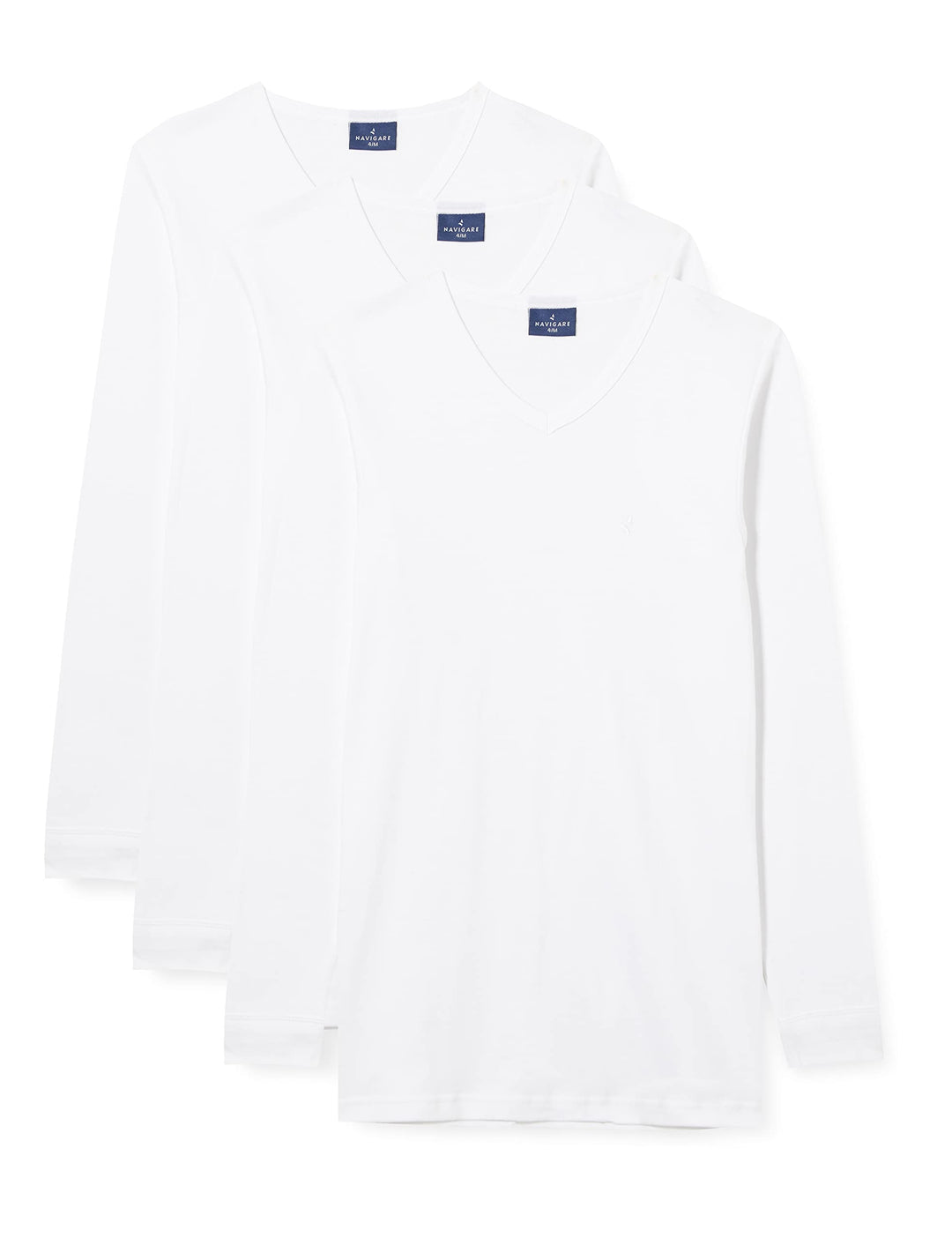 NAVIGARE 3 Maglia uomo intima caldo cotone maniche lunghe scollo a V art. 114 - Cassaniti