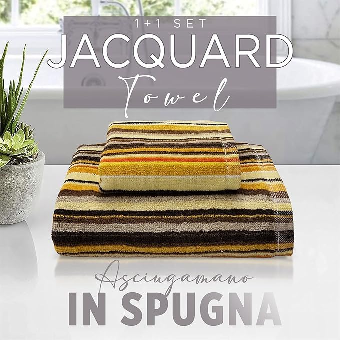 SOMMARUGA Coppia di asciugamani in spugna cinigliata (ospite+asciugamano)