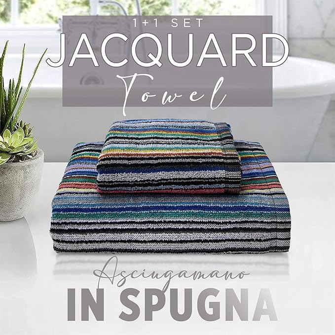 SOMMARUGA Coppia di asciugamani in spugna cinigliata (ospite+asciugamano)