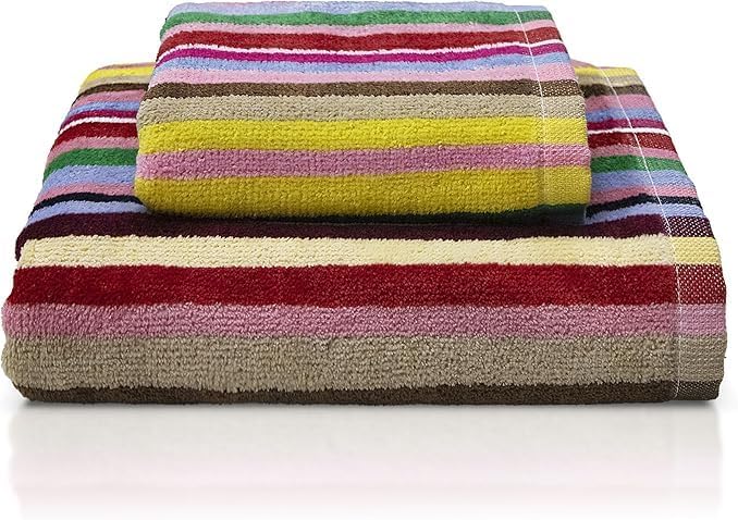 SOMMARUGA Coppia di asciugamani in spugna cinigliata (ospite+asciugamano)