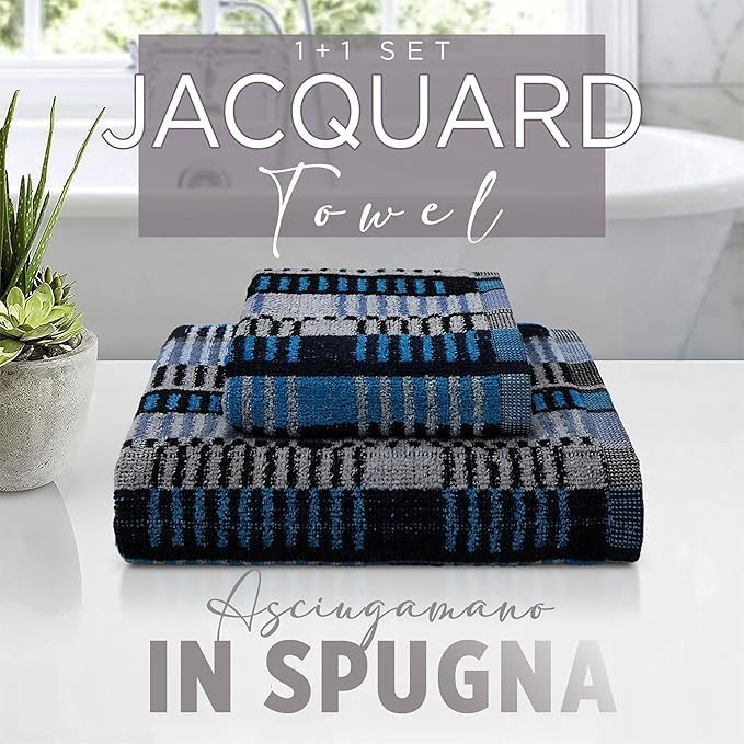 SOMMARUGA Coppia di asciugamani in spugna cinigliata (ospite+asciugamano)