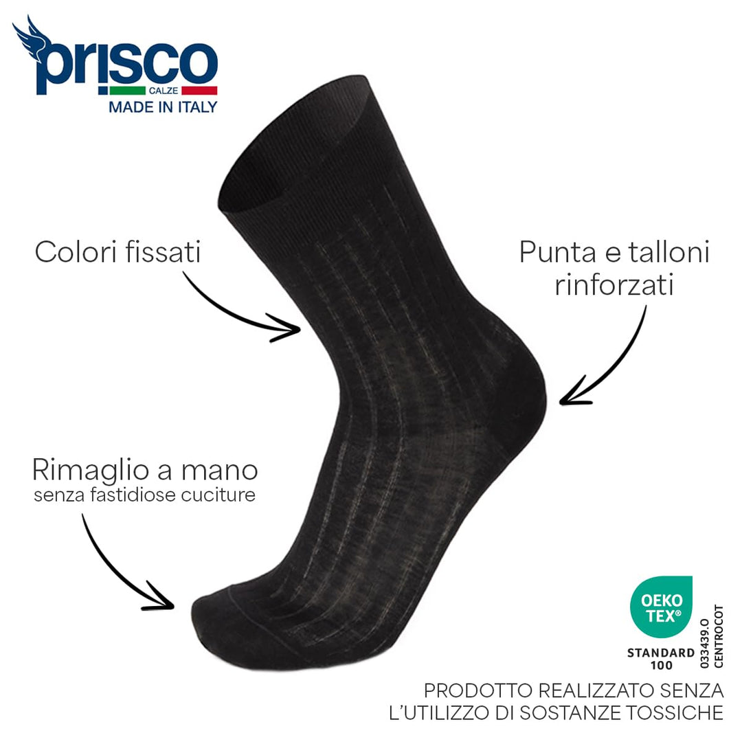 PRISCO Calzino uomo sanitario filo scozia a coste - Cassaniti