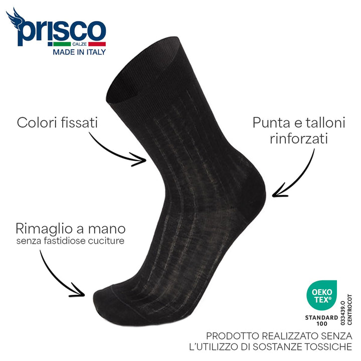 PRISCO Calzino uomo sanitario filo scozia a coste - Cassaniti