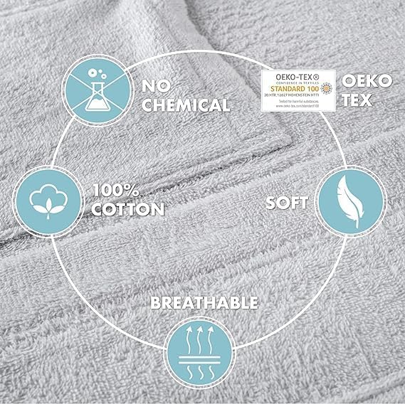 KUVEE Accappatoio 100% Spugna 380 gr Calibrato Uomo Donna Con Cappuccio