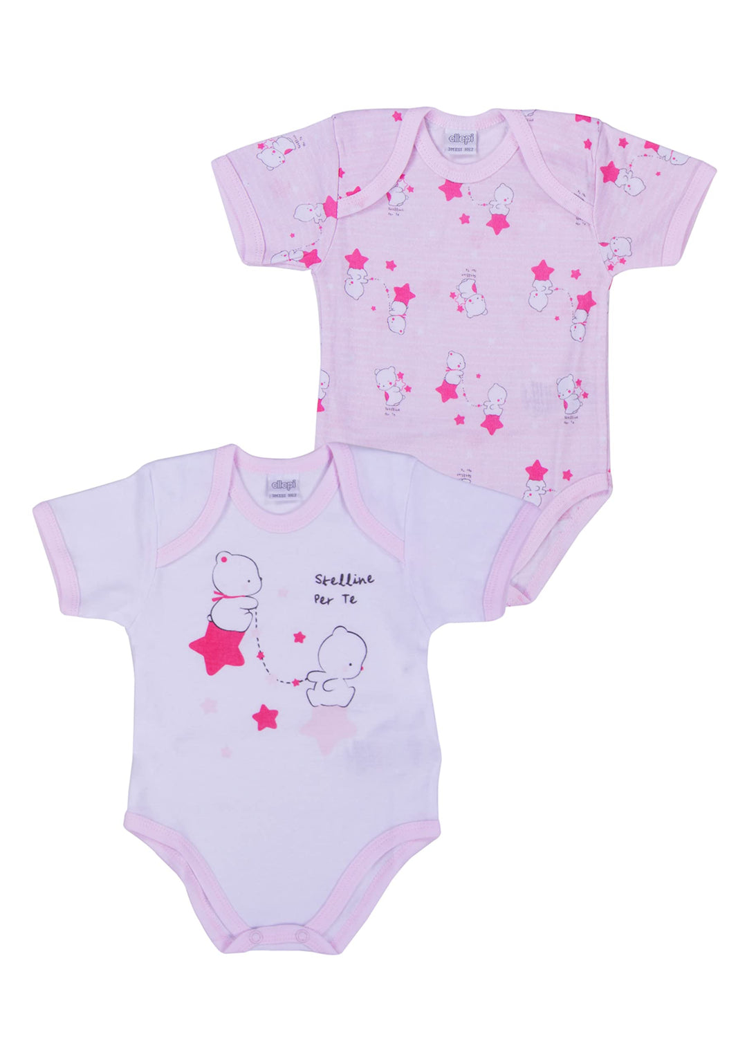 ELLEPI Body in Cotone Leggero per il Tuo Bambino, Fantasia Variabile, Confezione 2 Pz - Cassaniti