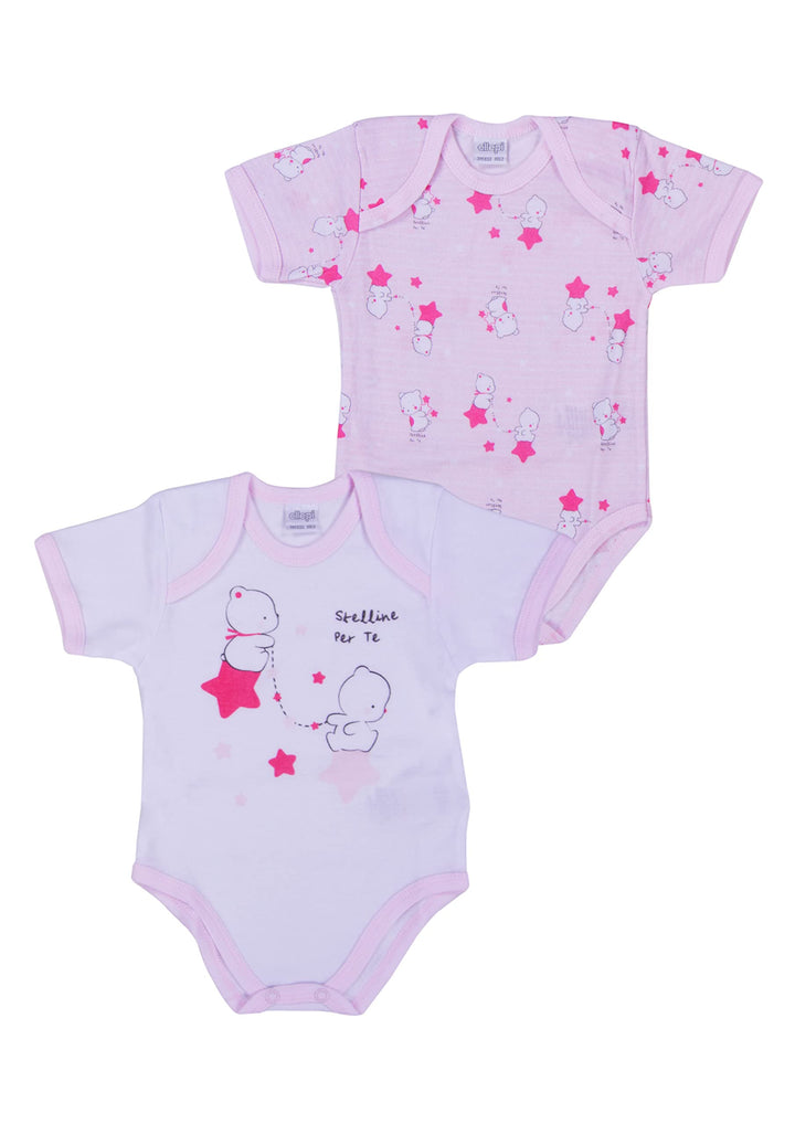 ELLEPI Body in Cotone Leggero per il Tuo Bambino, Fantasia Variabile, Confezione 2 Pz - Cassaniti