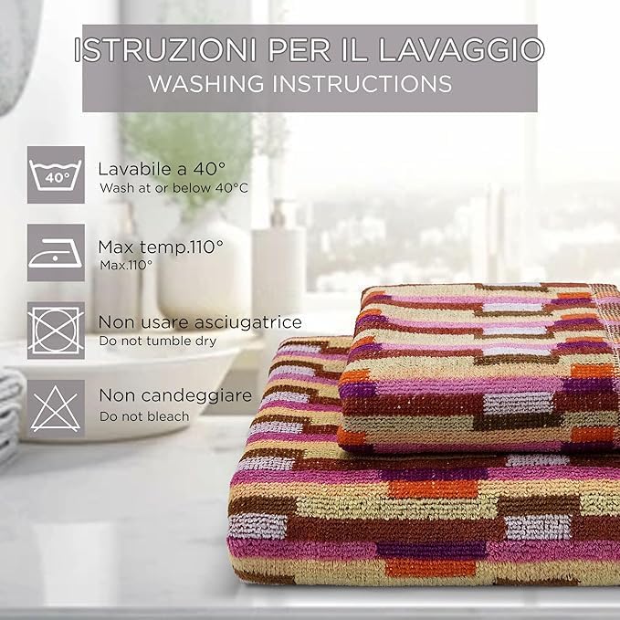 SOMMARUGA Coppia di asciugamani in spugna cinigliata (ospite+asciugamano)