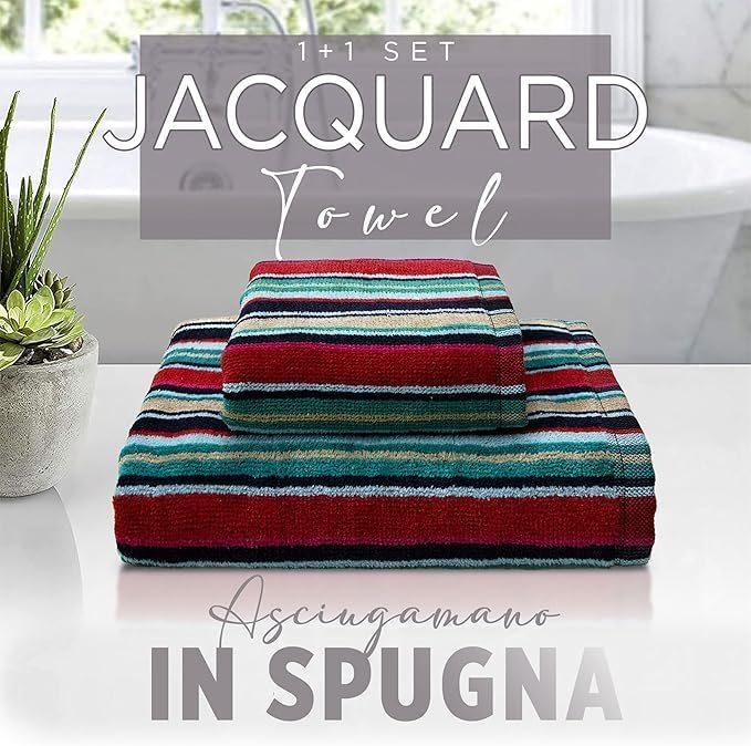 SOMMARUGA Coppia di asciugamani in spugna cinigliata (ospite+asciugamano)