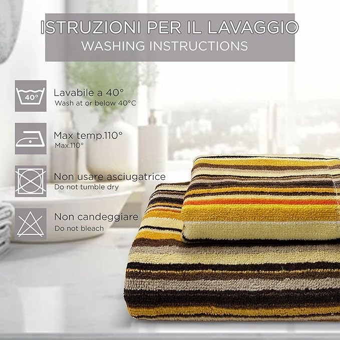 SOMMARUGA Coppia di asciugamani in spugna cinigliata (ospite+asciugamano)