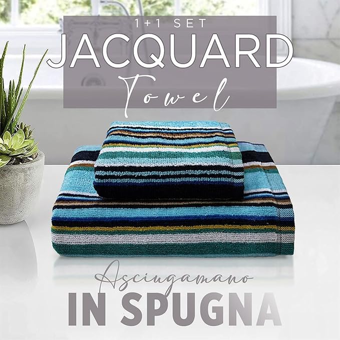 SOMMARUGA Coppia di asciugamani in spugna cinigliata (ospite+asciugamano)