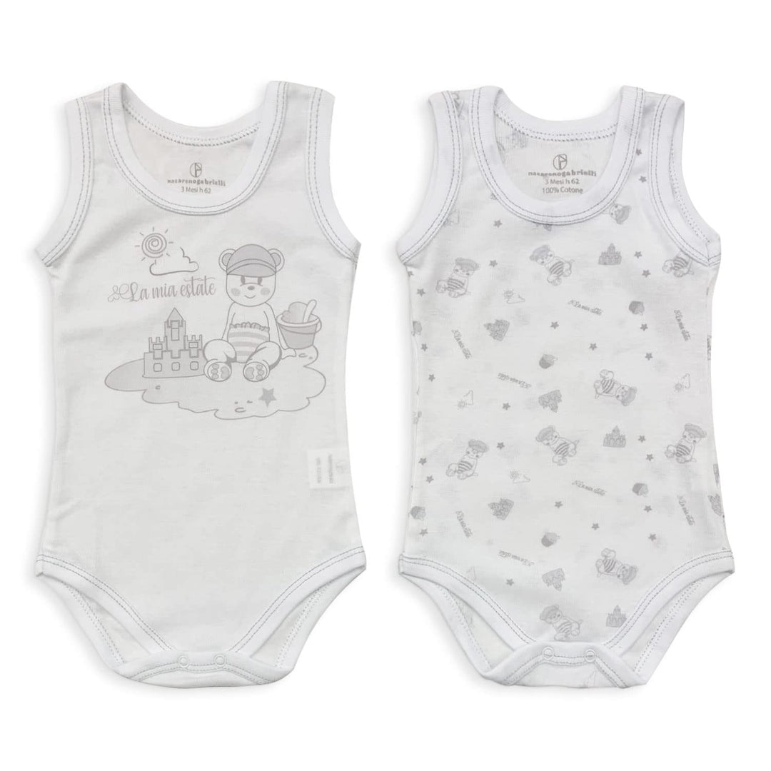 NAZARENO GABRIELLI 2 Body americano neonato in cotone giromanica - Cassaniti