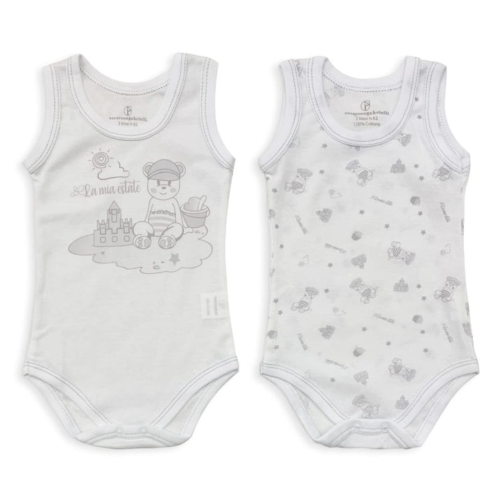 NAZARENO GABRIELLI 2 Body americano neonato in cotone giromanica - Cassaniti