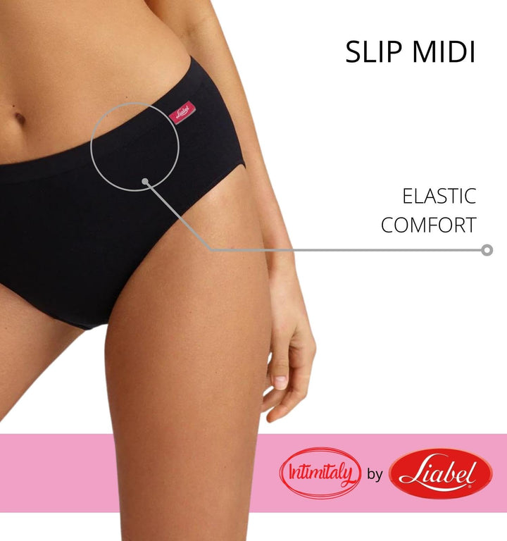 Liabel 6 Mutande Slip da Donna in Cotone Vita Alta Donna Art. T25
