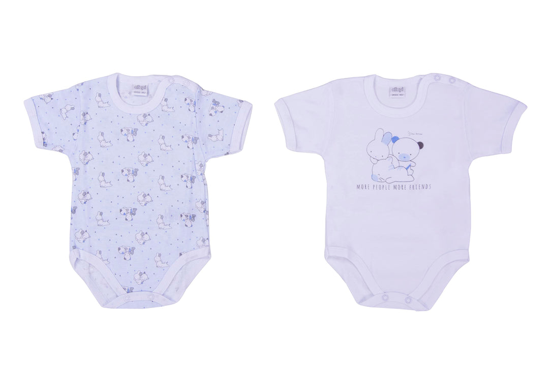 ELLEPI Body in Cotone Leggero per il Tuo Bambino, Fantasia Variabile, Confezione 2 Pz - Cassaniti
