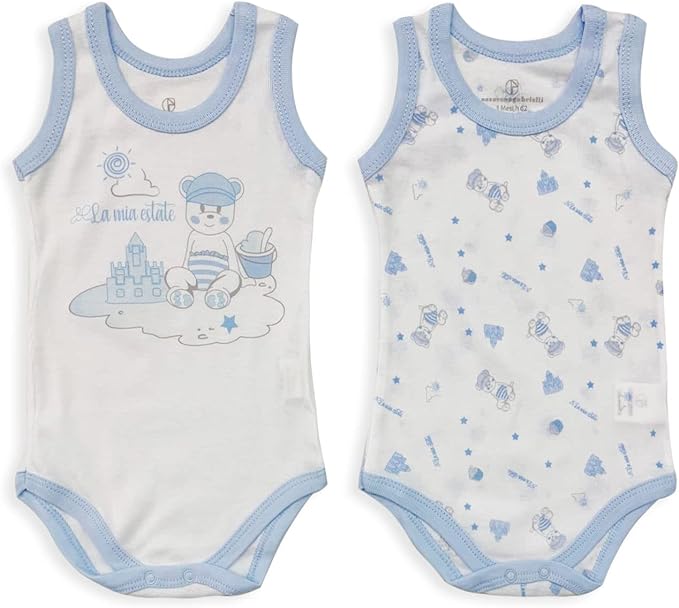 NAZARENO GABRIELLI 2 Body americano neonato in cotone giromanica - Cassaniti