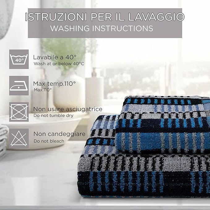 SOMMARUGA Coppia di asciugamani in spugna cinigliata (ospite+asciugamano)