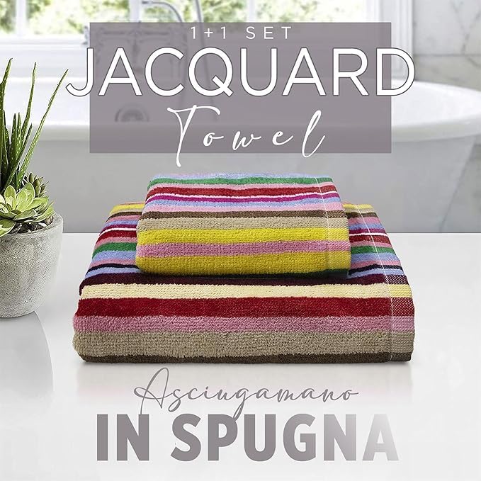 SOMMARUGA Coppia di asciugamani in spugna cinigliata (ospite+asciugamano)