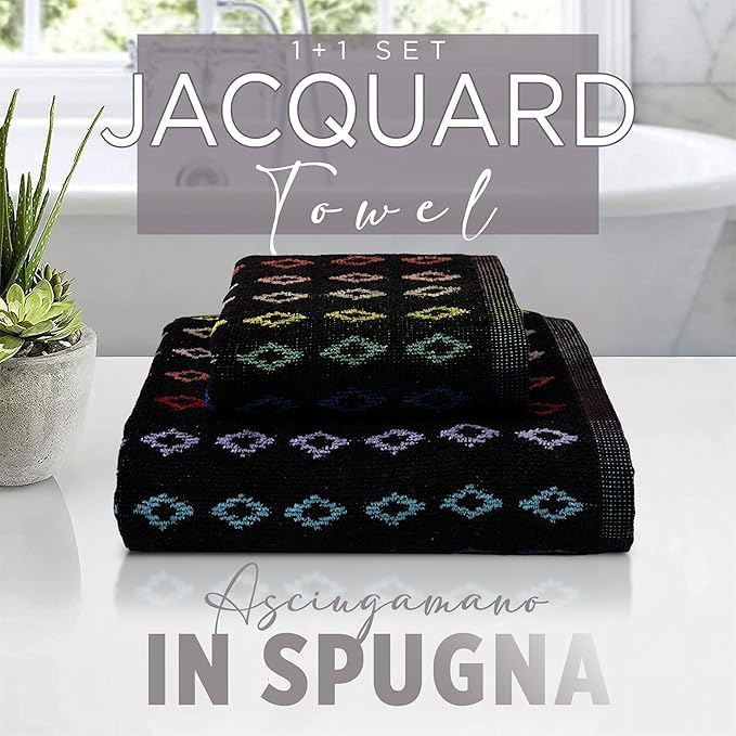 SOMMARUGA Coppia di asciugamani in spugna cinigliata (ospite+asciugamano)