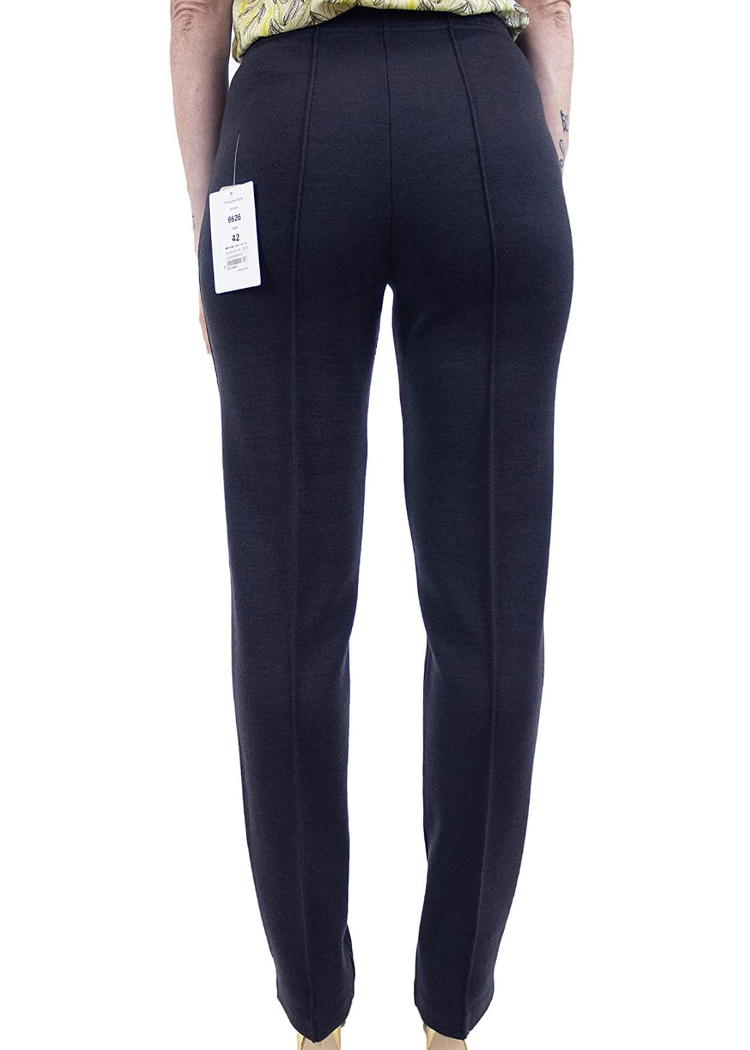 CARLA FERRONI Pantalone Donna in Lana Jersey Elasticizzato Vita Alta Art. 6626