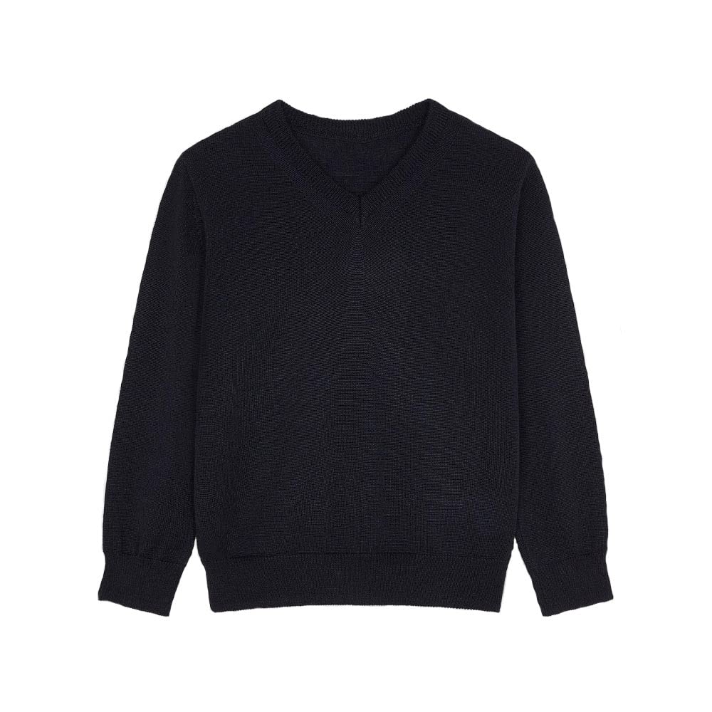 LES TOP Maglia Manica Lunga blu da Bambino/a con collo a Punta