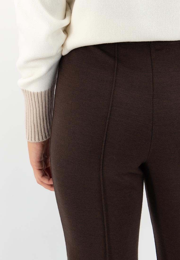 CARLA FERRONI Pantalone Donna in Lana Jersey Elasticizzato Vita Alta Art. 6626