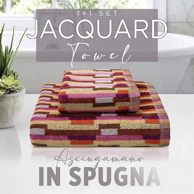 SOMMARUGA Coppia di asciugamani in spugna cinigliata (ospite+asciugamano)